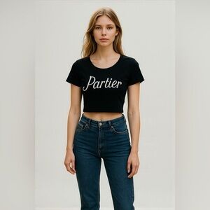 New River Island | Black Crop Top